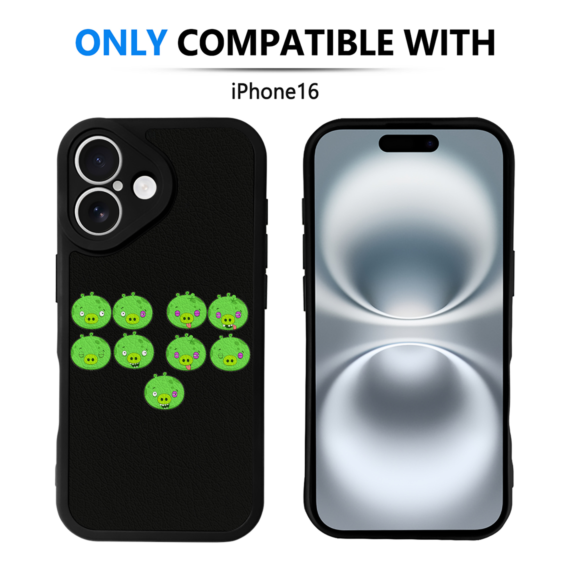 （画像用） Angry Birds アングリーバード 【iPhone 16シリーズ対応】シリコンスマホケース（レザー調） 材質：シリコン